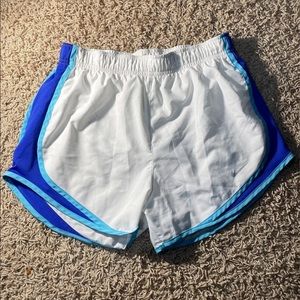 Nike White and Blue Dri-Fit Shorts